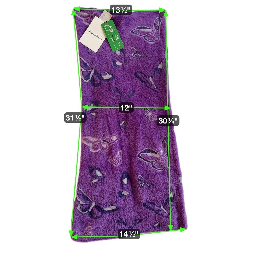 House of Sunny "Butterfly" Knit Skirt – Purple Fuzzy EcoVero / NWT Size S - Picture 3 of 6